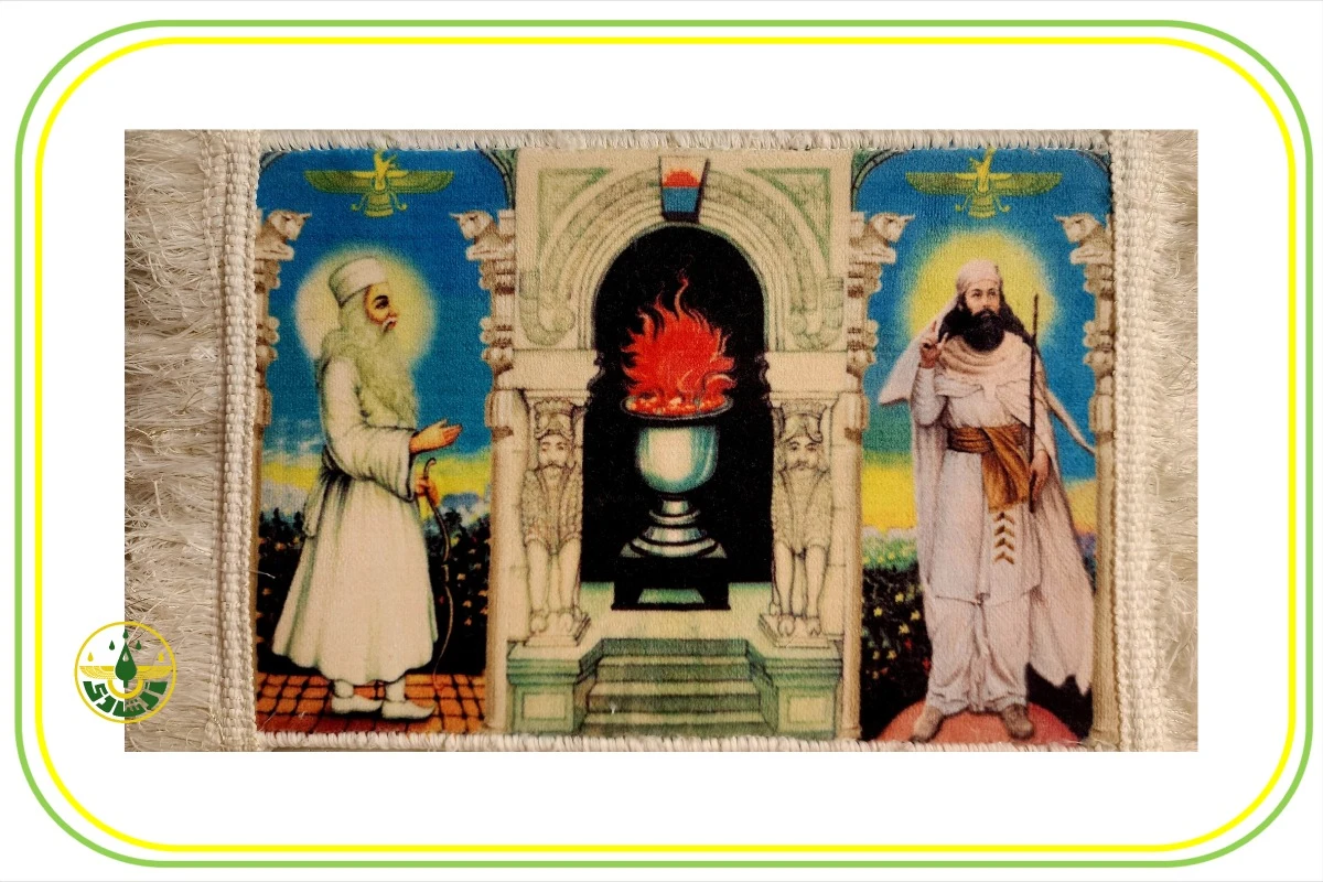 قالیچه اشوزرتشت با شاه گشتاسب سایز متوسط