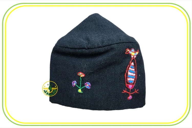 کلاه زرتشتی دوزی رنگ طوسی