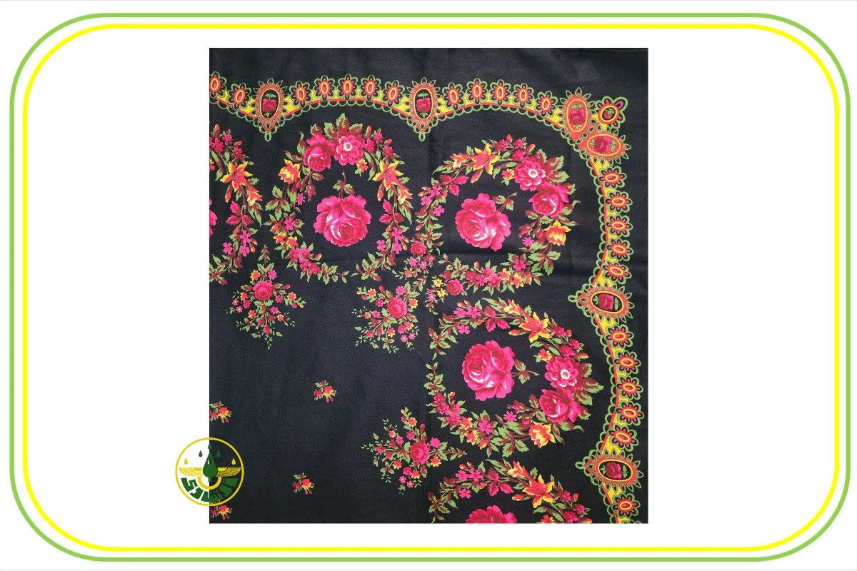 چارقد نخی بانوان زرتشتی طرح جدید مشکی