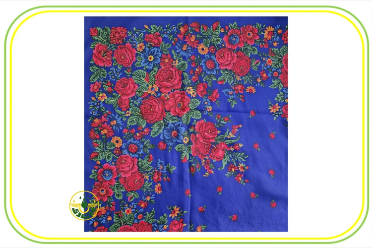 چارقد نخی بانوان زرتشتی طرح جدید آبی